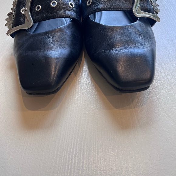 John Fluevog Vogettes Misty Slip-on Mary Jane Flats w/ Silver Buckles, Sz 10 - Picture 10 of 12